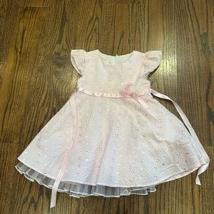 Pink dress, embroidered design 24 mo
